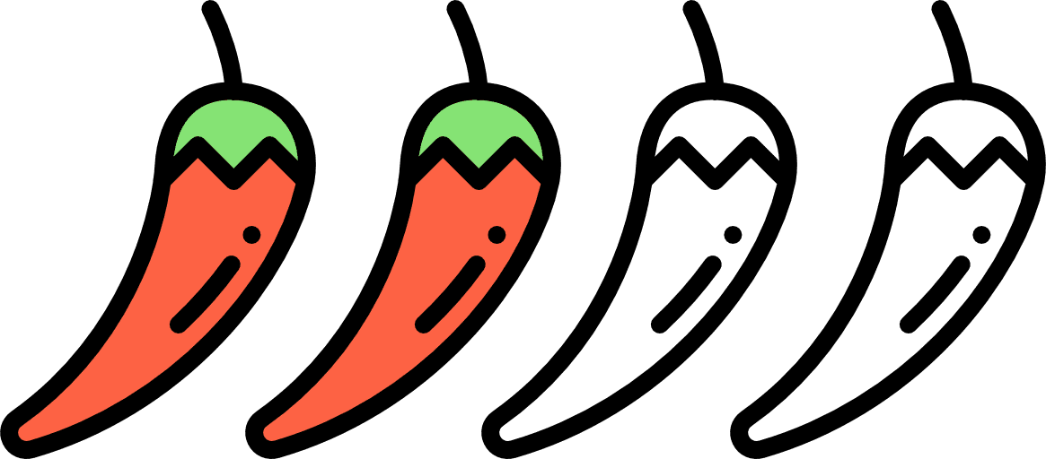 A drawing of three different types of peppers.